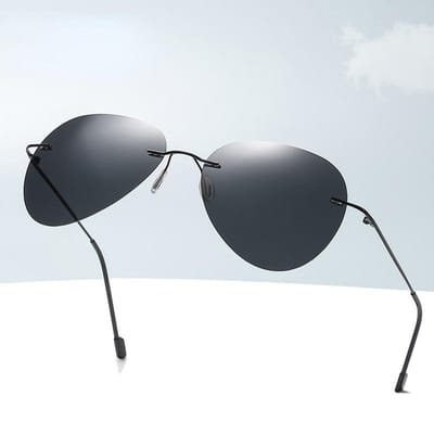 Hoge Kwaliteit Heren Ultralicht Titanium Pochromische Lens Zonnebril Randloos Luchtvaart Stijl Ontwerp Nachtzicht Bril gray