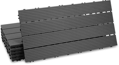 WPC Terrastegels - Balkontegels Vlondertegels - Buiten Vloer Leggen - Praktisch Drainage Systeem - 30 x 60 cm - Antraciet