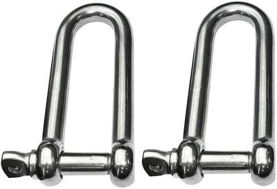 D-beugel Zelfborgend - Schakel D-ring - Kettingen Bevestigen - Roestvrij Staal A4 - M8 3000 kg - Zilver
