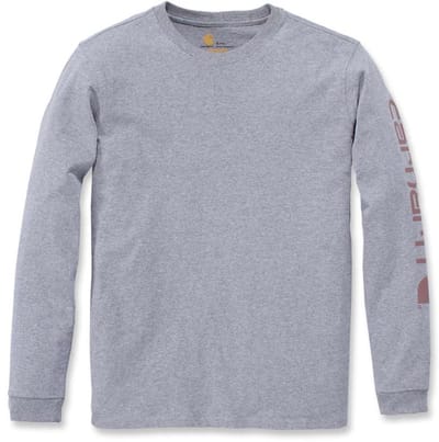 Carhartt Dames-T-shirt Workwear Logo T-shirt met lange mouwen, heather grey