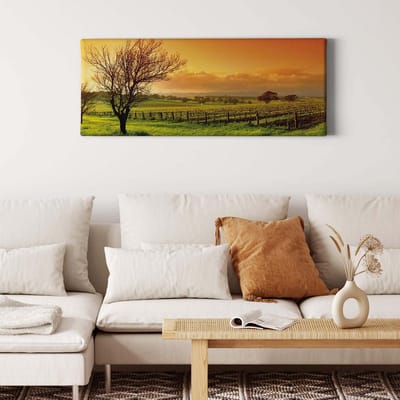 Canvas print DD123205 Vineyard A.S. Création 1,0 x 0,4 m Oranje / Terracotta Kantoor Hal/Gang Keuken Slaapkamer Woonkamer