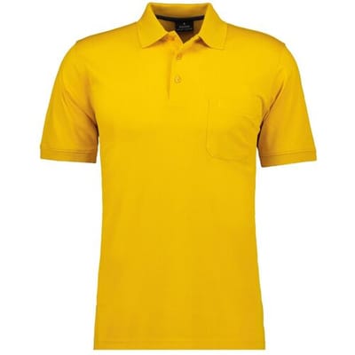 Ragman Softknit Poloshirt Breast Pocket Pima Cotton Mix Fel Geel / male