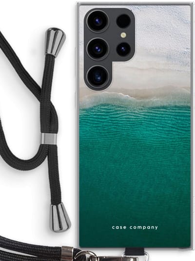 Case Company® - Hoesje met koord geschikt voor Samsung Galaxy S23 Ultra hoesje met Koord - Stranded - Telefoonhoesje met Zwart Koord - Bescherming aan alle Kanten en Over de Schermrand