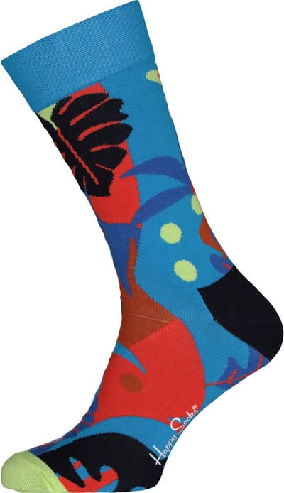 Happy Socks Tropical Garden Sock - blij in de tropen - blauw - Unisex - Maat: 41 - 46
