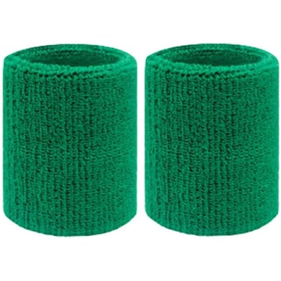 Aolikes 1 Paire de Bandeaux de Sport Coton Bandeaux Éponges Poignet Bandeaux Éponges Poignet Parfait Pour TennisBasketballcourseSalle de Sport vert foncé