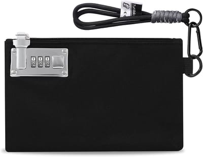 Veilige geurvrije opbergcase met combinatie slot, perfect voor contant geld, telefoon en creditcards, 21 cm x 13 cm, robuust nylon, ideaal voor waardevolle foto's, paspoort en sieraden, waterbestendig en schokbestendig