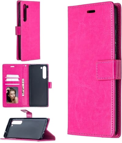 Portemonnee Book Case Hoesje Geschikt voor: Motorola Edge - Roze