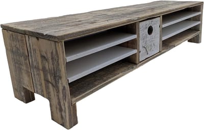 Bureau organizer kast - Laptop standaard - Werkplek organiseren - Gemaakt van dennenhout - 78 cm breed - Bruin