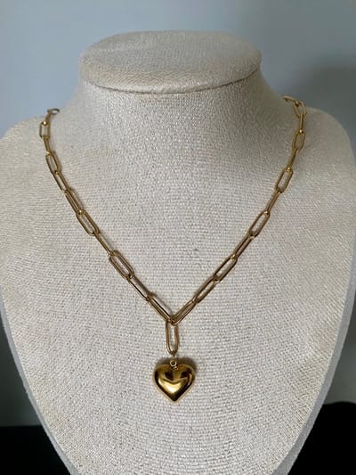 ketting met hart - schakelketting voor bedels - 1 bedel - 1 charm - stainless steel - waterproof - cadeau moeder dochter