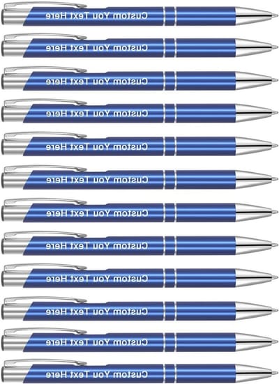 Gepersonaliseerde Balpennen - Bedrukbare Pennen - Zakelijk Gebruik - Met Naam Gravering - 60 Stuks - Blauw