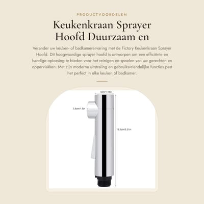 Dailygoods- Kraanaccessoire G1/2 - Keuken/Badkamer Spraykop - Water Tap Spray - Vervangingsaccessoire - Duurzaam ABS - Eenvoudig te installeren - Kraanmondstuk