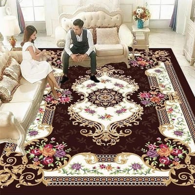 Europese Stijl Huisdecoratie Luxe Tapijt voor Woonkamer Bloemenpatroon Sofa Tafelmat Antislip Huis Entreekleed Gemakkelijk Schoon te Maken 60*90cm