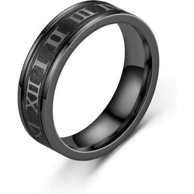 Eenvoudige 6mm Punk Romeinse Cijfers Ringen Mode Mannen Roestvrij Staal Ringen Mannen Bruiloft Verloving Unisex Sieraden Dropshipping 13 gray