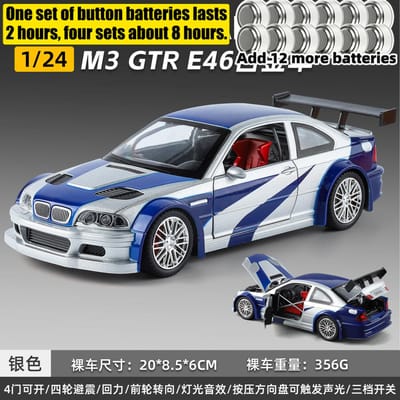1:24 Bmw M3 Gtr E46 Legering Diecast Verzamelaar Klassieke Gt Racewagen Model Huis Trendy & Bureau Display Ornament Verjaardagscadeaus
