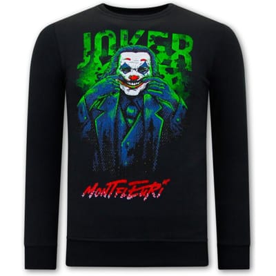Heren Sweater met Print - Joker - 3762 - Zwart