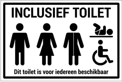 Inclusief toilet bord | gecoat dibond materiaal | 18 x 12 cm