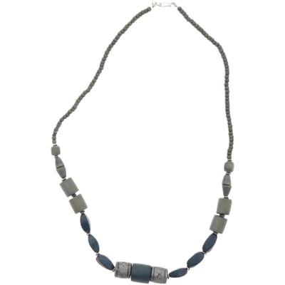 Behave – Lange ketting donkergroen antraciet grijs – Vintage stijl – Bohemian accent