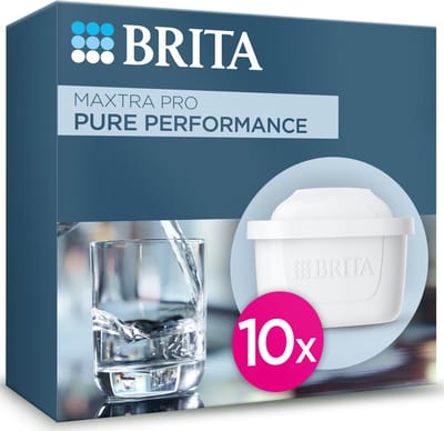 BRITA waterfilterpatroon MAXTRA PRO Pure Performance 10 pack - Originele navulling voor alle BRITA kannen voor puur smakend kraanwater - filtert verontreinigingen zoals PFAS*, chloor, kalkaanslag en metalen