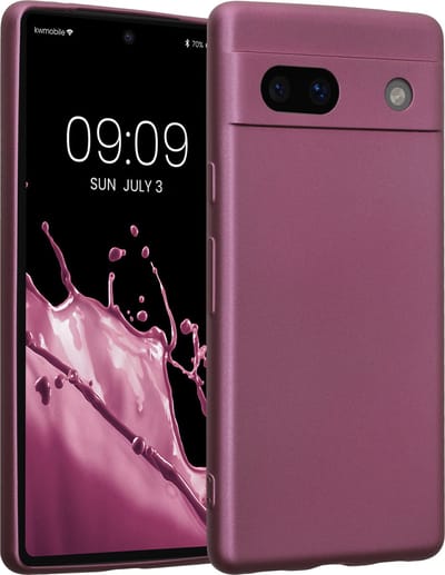 kwmobile metallic telefoonhoesje van TPU - geschikt voor Google Pixel 7a - Flexible case voor smartphone - In metallic lila