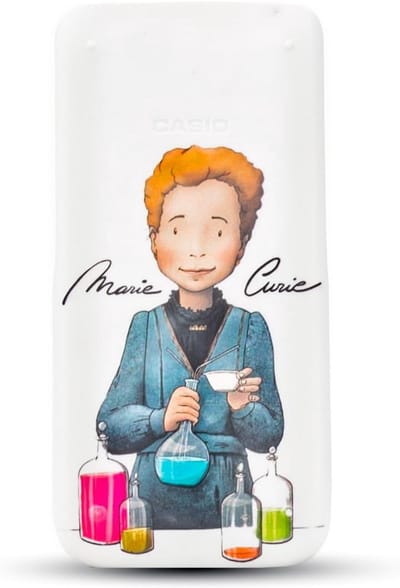 Beschermhoes voor Wetenschappelijke Rekenmachine met Marie Curie Illustratie