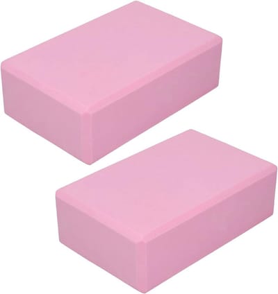 2 x Yoga Blok EVA Antislip Stabiliteit voor Yoga Pilates Meditatie en Stretching Roze
