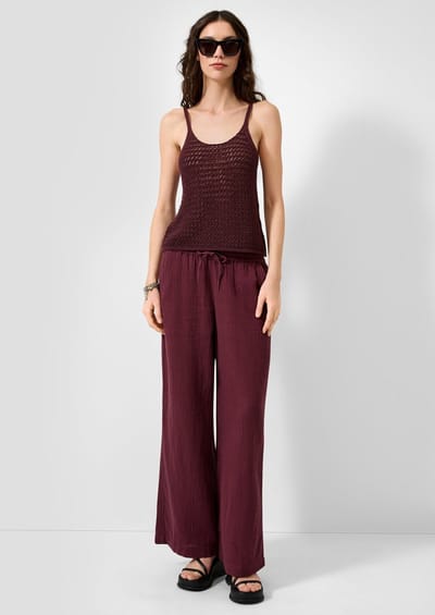Vrouwenbroek van chiffon met wijde benen QS