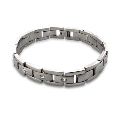 Aramat Jewels | Armbanden | Transparante Zirkonia Schakel Armband | | | |12mm | Staal | Volwassenen | Verkleurd niet