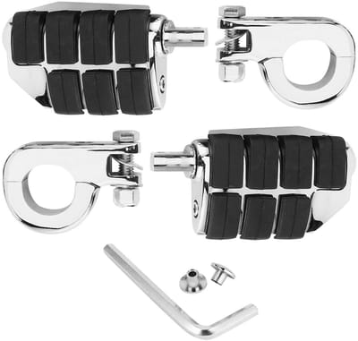Dailygoods- Voetsteunen Zwart Aluminium - Voetsteunen Motorfiets - Voetsteunen ATV/UTV - Voetsteunen Schokbestendig - Voetsteunen Roestvrij Staal - Voetsteunen Met Montageaccessoires - Motorpedalen