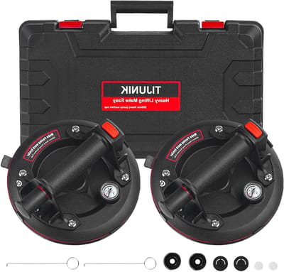 8 inch zuignappen voor lift groot glas, handheld vacuüm tillen Heavy Duty Handling Tool met manometer met real-time monitoring van de luchtdruk, 400 lbs draagvermogen
