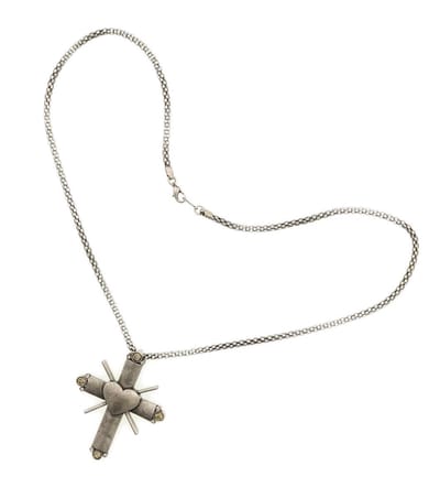 Behave® ketting zilverkleur met kruis 70 cm - nikkelvrij