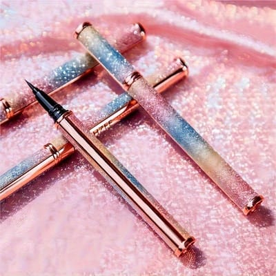 1 stuks Sterrenhemel Oogpotlood Pen Vlekbestendig, Langhoudend Waterdicht Zwarte Kleur Oogpotlood Make-up zwart