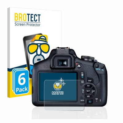 BROTECT - Screenprotector voor Canon EOS 2000D - Folie Beschermfolie matte 6 Stuks