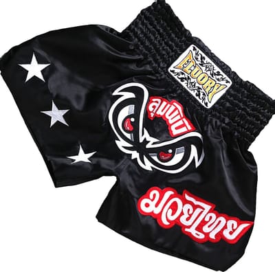 Fluory Muay Thai Kickboxing Short Bad Eyes Zwart MTSF03 - M