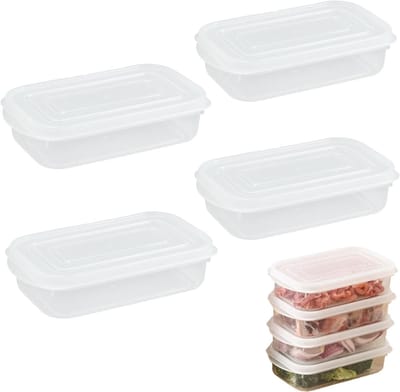 Solidchoice - 4 Stuks Voedselcontainers met Deksel voor Maaltijd Prep