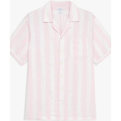 Brooks Brothers Casual Linen Shirt Light Pink Maat: XL | Casual Overhemden Outlet | Heren | Roze