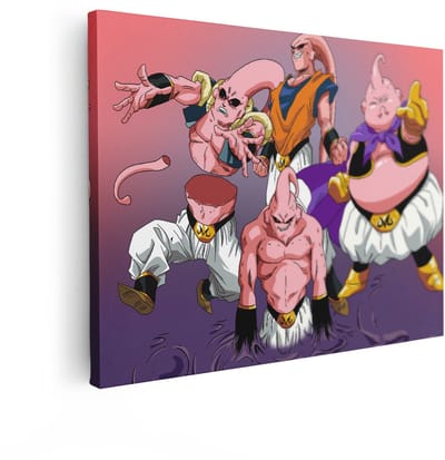Artaza Canvas Schilderij Majin Buu - 120x90 cm - Wanddecoratie Dragon Ball Z - Muurdecoratie Anime - Schilderijen Jongenskamer