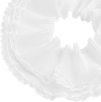 Dailygoods- Kant Dubbellaags 10 m - Polyester Ruches - Eyelet Rand - Jurkversiering - Cadeauverpakking - Creatieve Projecten - Decoratielint
