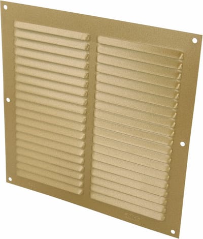 AMIG Ventilatierooster/muurrooster - 200 x 200mm - aluminium - goud - schoepenrooster