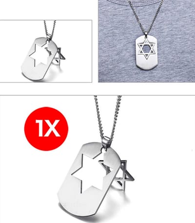 Actie4you® - Davidster Kruis Ketting - Joodse ketting - Davidster - Kruis Davidster - Culturele sieraden – Ketting met Hanger - Zilver Kleurig Uitklapbaar