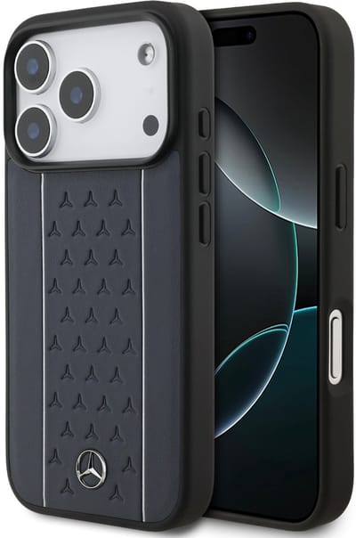 Mercedes-Benz Back Cover - iPhone 17 Pro - Genuine Leather - Magsafe - Navy