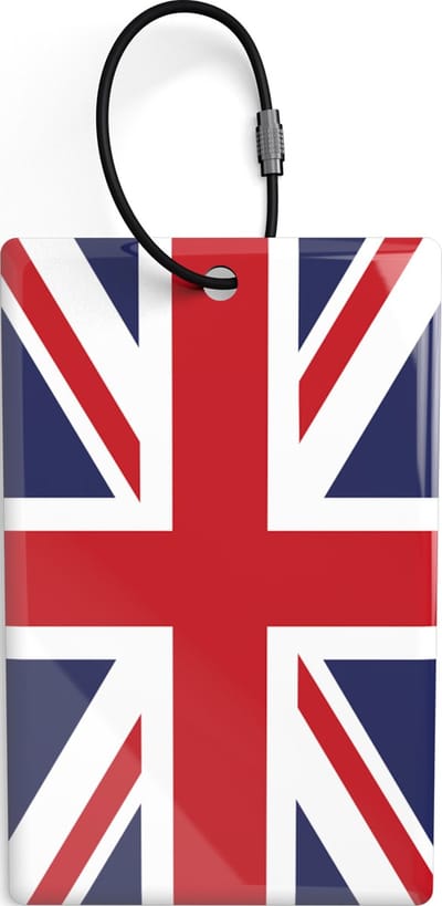 Slimme Kofferlabel (x2) - Engelse vlag - Unieke QR code - Epoxy - Track en Trace - Tag - NoLongerLost - Veilig