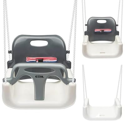 3-in-1 Baby Schommel - Verstelbare Babyschommel Voor Binnen en Buiten, Met Rugleuning en Veiligheidsgordel, Geschikt Tot 60 kg