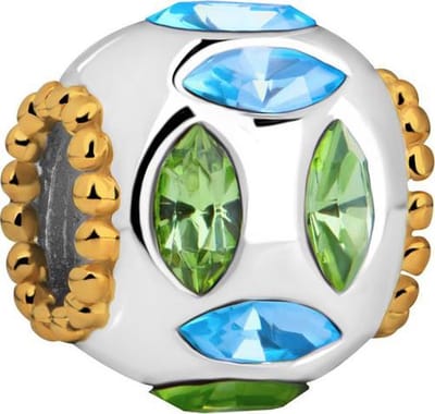 Quiges - 925 - Zilveren - Bedels -Sterling zilver - Beads - Kleur Zirkonia Kraal Charm - Geschikt – voor - alle bekende merken - Armband Z588