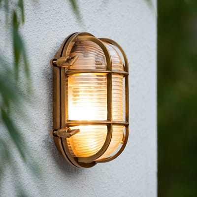 Lucide DUDLEY - Wandlamp Binnen/Buiten - 1xE27 - IP65 - Mat Goud / Messing