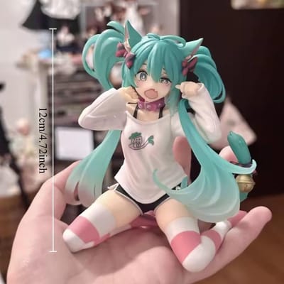 Figurine Hatsune Miku Figurine Fille Anime Décor de Bureau Poupée de Collection Cadeau pour Fans Statue Vocaloid Future Kawaii Japonais Otaku gray