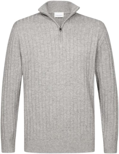 Profuomo - Trui Lichtgrijs Profuomo Lange Mouw Overhemd Lichtgrijs Ppwj30019