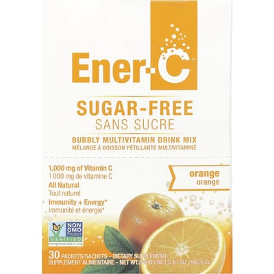 Ener-C, Pittige Multivitamine Drankmix, Suikervrij, Sinaasappelsmaak, 1.000Mg, 30 Zakjes, 5,35G (0.2oz) Elk