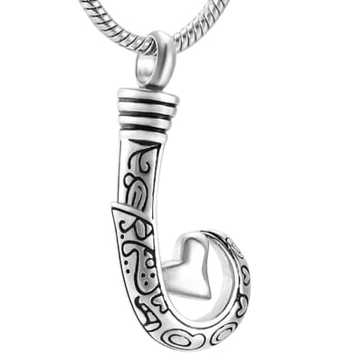 Aramat Jewels | Gedenkhangers | Stalen Ashanger Vishaak - Zilverkleur & Zwart | | | |20mm | Staal | Volwassenen | Verkleurd niet