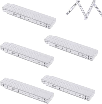 Dailygoods- Duimstok 1 Meter - 5 Stuks - Opvouwbaar - Krasbestendig - Flexibel - Nauwkeurige Positionering 90°/180° - Meetlat