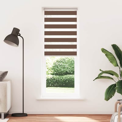 vidaXL - Zebra - rolgordijn - 75x200 - cm - stofbreedte - 70,9 - cm - polyester - bruin